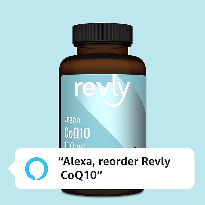 Amazon Brand - Revly Vegan CoQ10 100 mg - Normal Energy Production, Supports Cardiovascular Health, 2 Month Supply (60 Capsules) (Pack of 2)