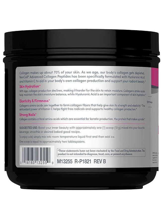 NeoCell Super Collagen Peptides | 13.7 oz | Grassfed Bovine | With Hyaluronic Acid and Vitamin C | Non-GMO, Gluten & Soy Free Supplement