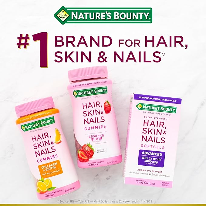 Nature's Bounty Optimal Solutions Gorgeous Sleep Melatonin 5mg Gummies with Collagen, 60 Count, Assorted Fruit Flavors, 30 Total Servings