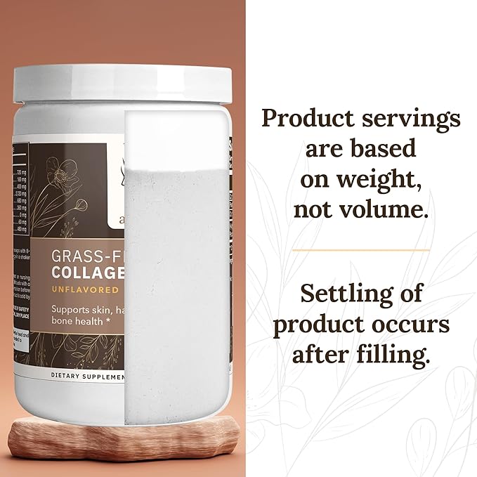 Type I & III Unflavored Collagen Powder - Grass Fed Collagen Peptides for Joint Support, Bone Health, Hair, Skin, & Nails - Hydrolyzed Collagen, Zero Sugar, Dairy & Gluten Free (14 Servings)
