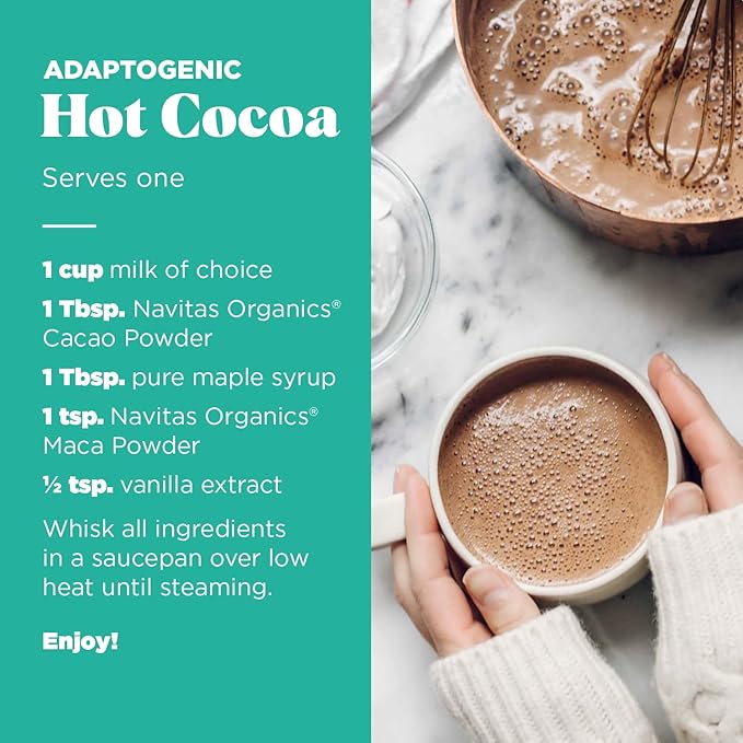 Navitas Organics Maca Powder – 100% Gelatinized Peruvian Maca for Smoothies, Lattes, Baking & More – Energize & Balance - USDA Organic, Non GMO, Vegan, Gluten Free (16oz. Bag, 180 Servings, 2-Pack)