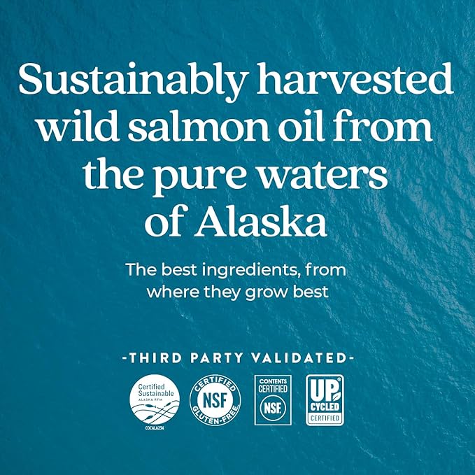 New Chapter Wholemega Fish Oil Supplement - Wild Alaskan Salmon Oil with Omega-3 + Vitamin D3 + Astaxanthin + Sustainably Caught - 90 ct Tiny Caps, 500mg Softgels