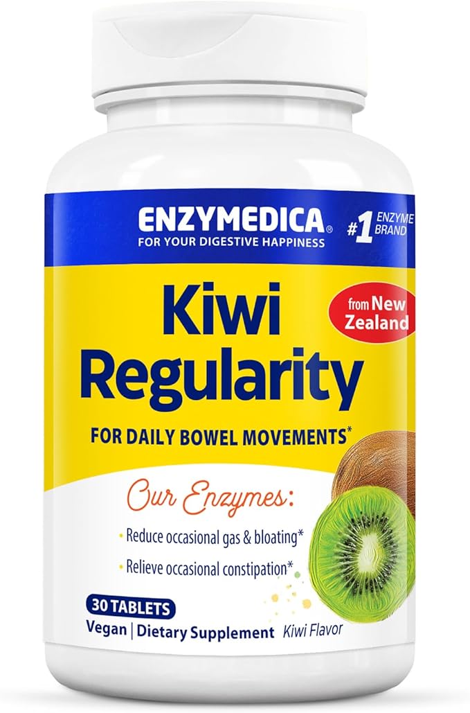 Enzymedica, Kiwi Regularity, Supports Regular Bowel Movements, Relieves Occasional Constipation, Gas & Bloating, 30 Count