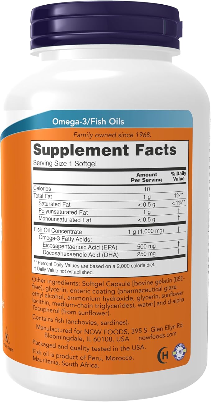 Now Foods Ultra Omega-3 Fish Oil 500 EPA 250 DHA 180 Softgels
