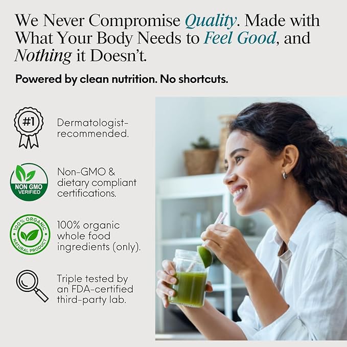 ENSANTE Premium Marine Collagen Peptides Powder Unflavored, Clinically Backed Type I II III IV Collagen, Wild Deep Sea Collagen with Organic Camu Camu Vitamin C for Hair Skin Nail Joint, Lab Tested