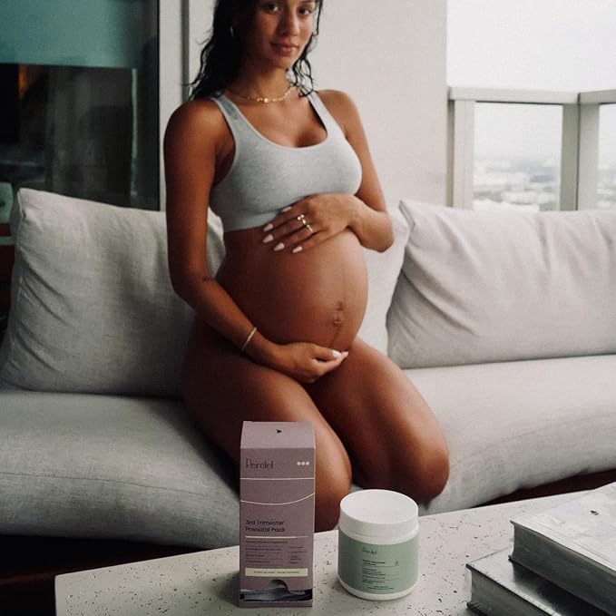 Perelel 3rd Trimester Prenatal Pack, Multivitamin with Magnesium, Omega 3, Probiotics & Calcium, Nutritional Support for Third Trimester Wellness, Soy & Gluten Free, Non GMO, 30 Daily Pill Packs
