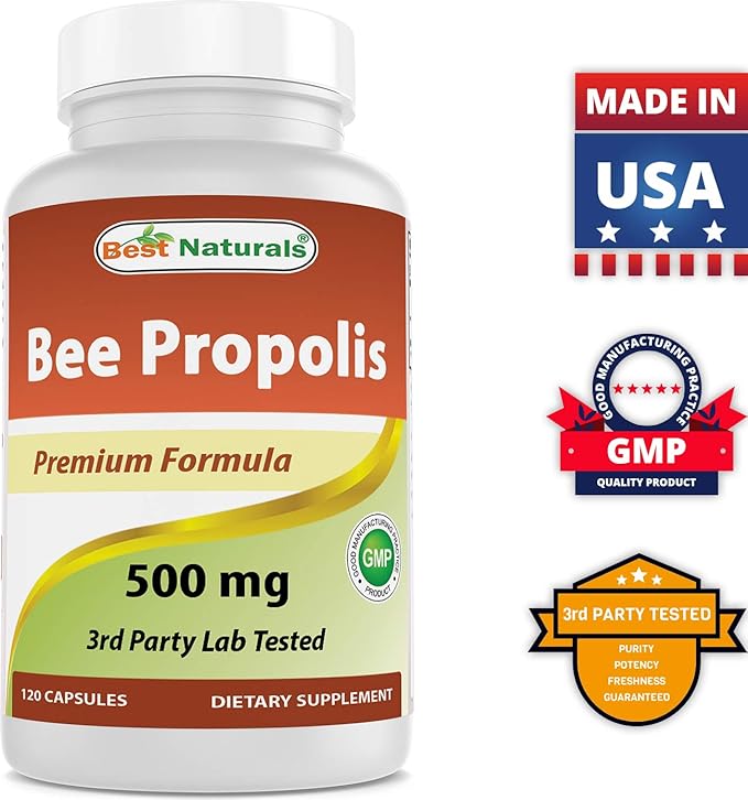 Best Naturals Bee Propolis 500 mg 120 Capsules (120 Count (Pack of 3))