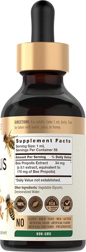 Carlyle Bee Propolis Tincture Drops | 2 Fl Oz | Liquid Extract | Non-GMO, Gluten Free Supplement