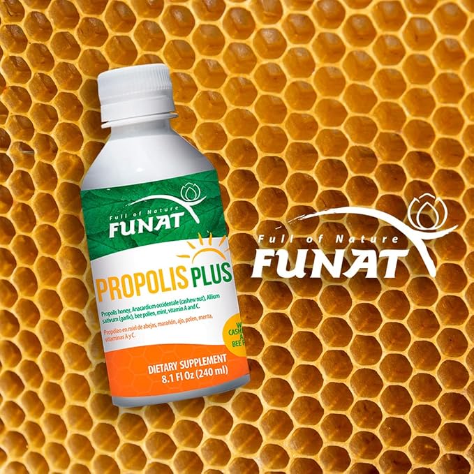 Propolis Plus Boosted with Polen, Garlic, Vitamin C and Vitamin A 8.1 Fl Oz, 240 ml | Immune Support, Boost Your Body's defenses