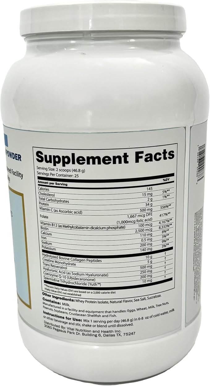 All-in-One Powder: Protein, Collagen, Creatine, Resveratrol, Hyaluronic Acid, CoQ10, Spermidine + Key Vitamins