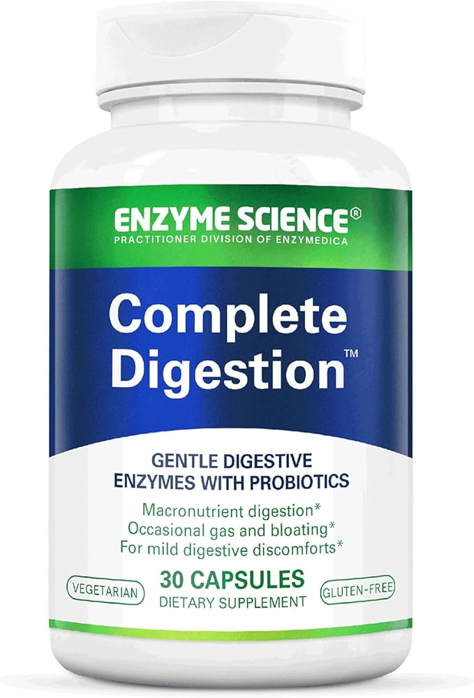 Complete Digestion - Digestive enzymes for women and for men with probiotics - 3-in1 Gut Health Support for Digestion - Digestive health – Enzimas digestivas y probioticos - 30 Capsules