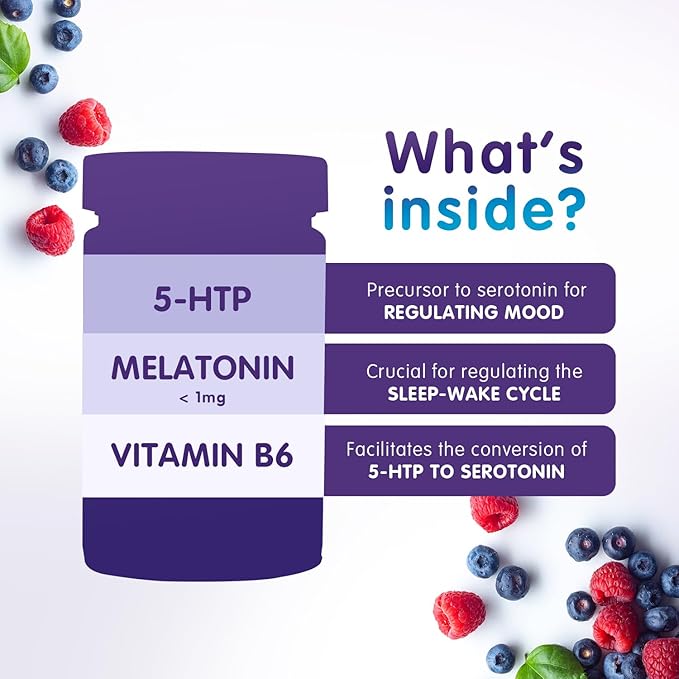 Livello Sleep Wild Berry Gummies - 60 Servings Natural Sleep Support with 5-HTP, Melatonin, and Vitamin B6 for Peaceful Night, Vegan & Gluten-Free