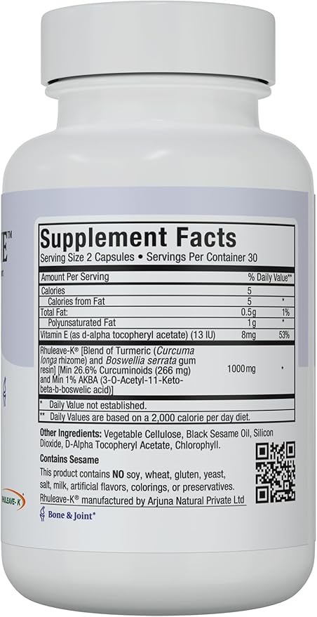 Maxi Health Relieve Joint Support Supplement with Turmeric and Boswellia Serrata, Quick-Acting Support After Exercise, Vegetarian Non-GMO Bone & Joint Health Supplement for Men & Women, 60 Capsules