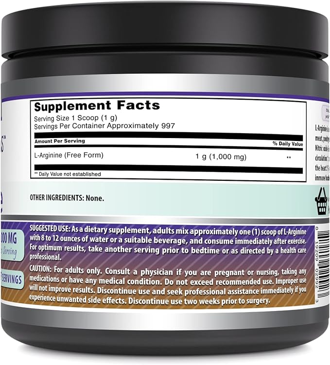 Amazing Formulas L-Arginine Powder Supplement | Non-GMO | Gluten Free | Made in USA (2.2 Lb)