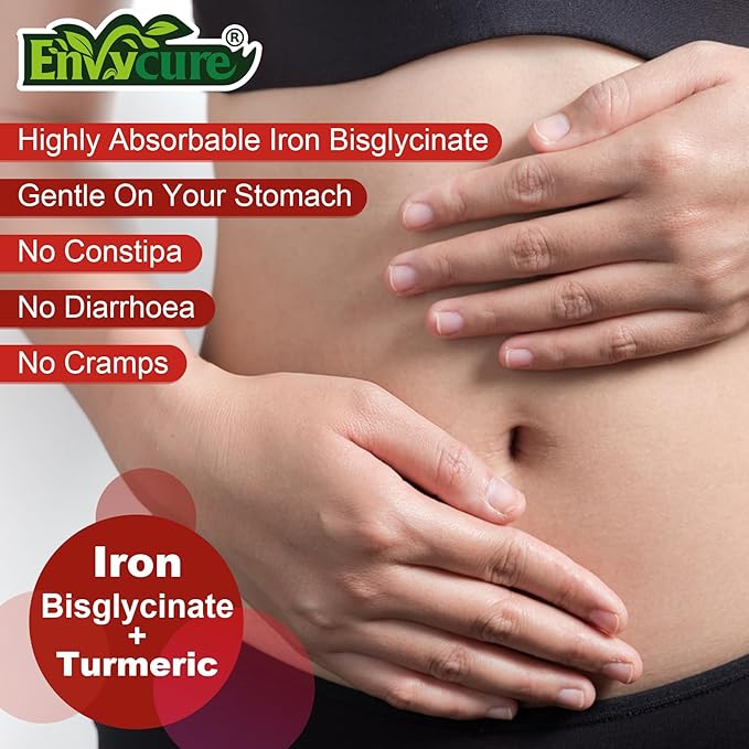 Sugar Free Iron Gummies 18mg for Women Men, Iron Bisglycinate Supplement Gummies with Vitamin C, Turmeric & Folate - Blood Builder for Anemia & Energy Deficiency - 2 Pack
