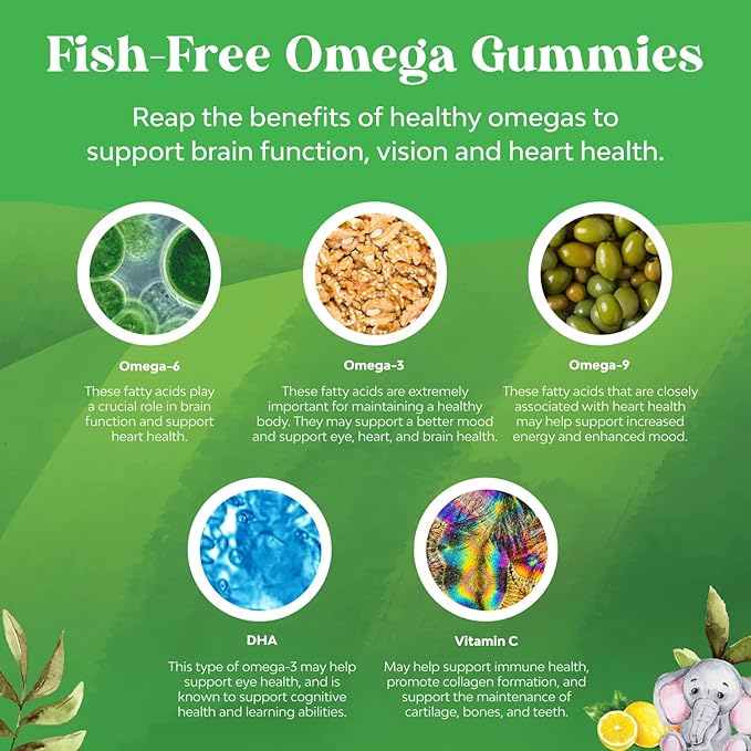 Bundle of Omega 3 Gummies for Kids, Tasty & Delicious and Liquid Multivitamin for Kids Immunity Support - Perfect DHA Omega 3,6,9 Gummies - Liquid Multivitamin Drops with DHA for Kids