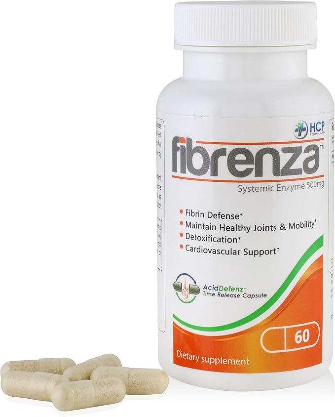 Fibrenza - Systemic Enzyme Complex with Fibrinolytic & Proteolytic Enzymes - Dietary Supplement - 60 Caps