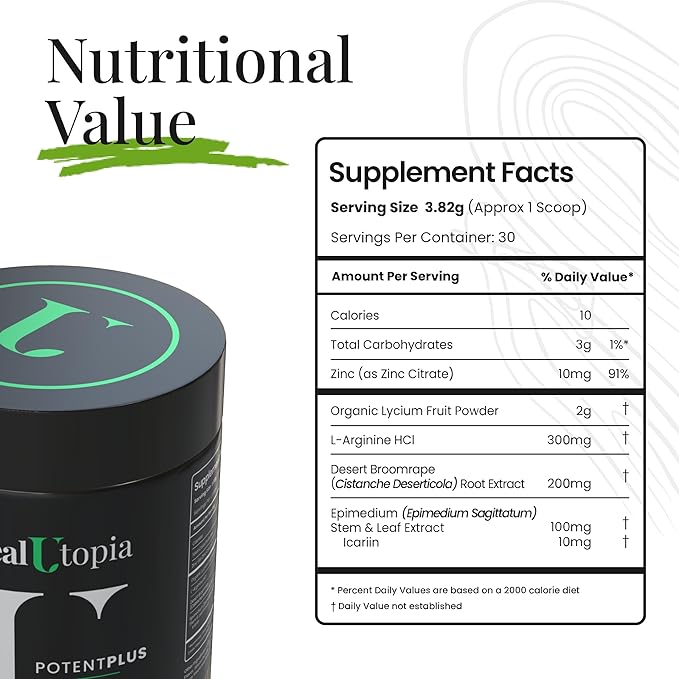 Maximum Men's Stamina, Endurance & Energy Booster with Organic Goji Berry, Cistanche Extract, Horny Goat Weed, Zinc, and L-Arginine | Non-GMO, Plant-Based, Made in USA | 30 Servings