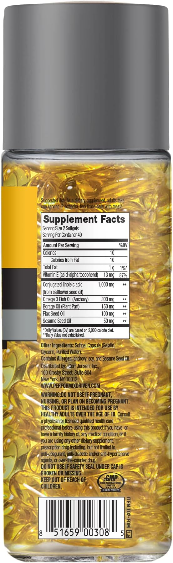 Ab Cuts CLA Belly Fat Formula - 80 Easy-to-Swallow Softgels - Omega 3 Fish Oil, Flaxseed Oil and Vitamin E - Helps Increase Antioxidant Supply and Healthy Body Composition
