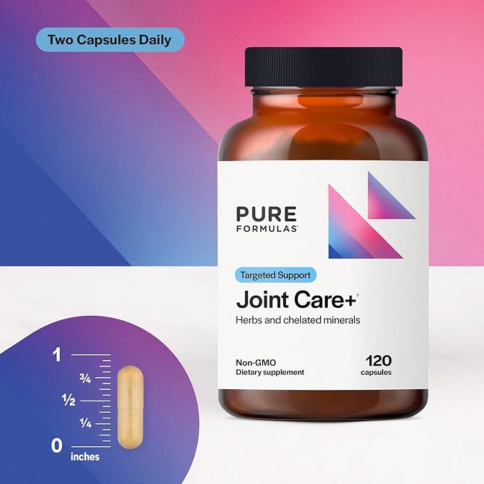 PureFormulas Joint Care + - Premium Joint Support Supplement with Hyaluronic Acid, Glucosamine, MSM, Green Lipped Mussel, Turmeric & More - Non-GMO Formula for Adults (120 Capsules)