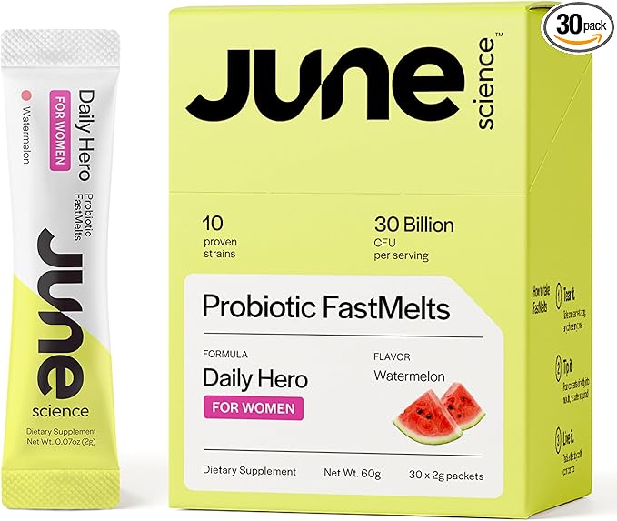 Daily Hero for Women | Fast Melt Pre + Probiotic for Women (30 Pack, Watermelon)