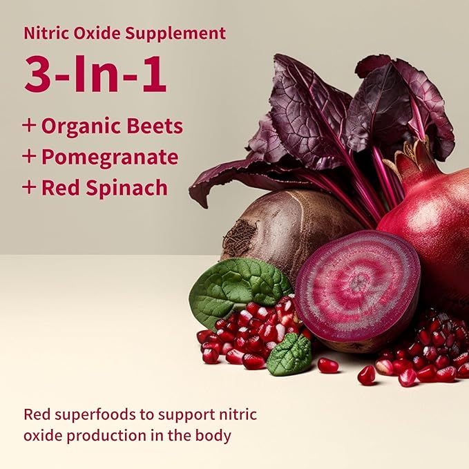 Snap Supplements USDA Organic Beet Root Powder, 3-in-1 Nitric Oxide Supplement, Support Healthy Blood Pressure and Blood Circulation, 250g (30 Servings (Pack of 1), Mixed Berry)