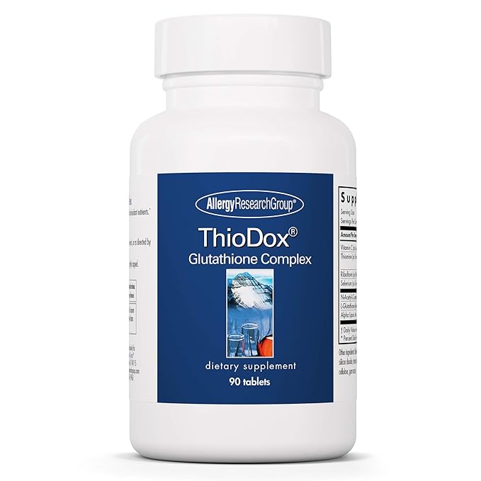Allergy Research Group ThioDox Supplement - Glutathione Complex, L-Glutathione with Vitamin C, NAC, Alpha Lipoic Acid, Tablets - 90 Count