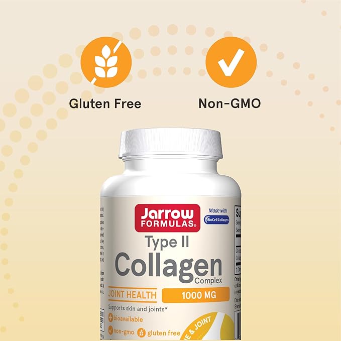 Jarrow Formulas Type II Collagen Complex 1000 mg Supplements, Supports Skin and Joint Health, 60 Capsules, 30 Day Supply