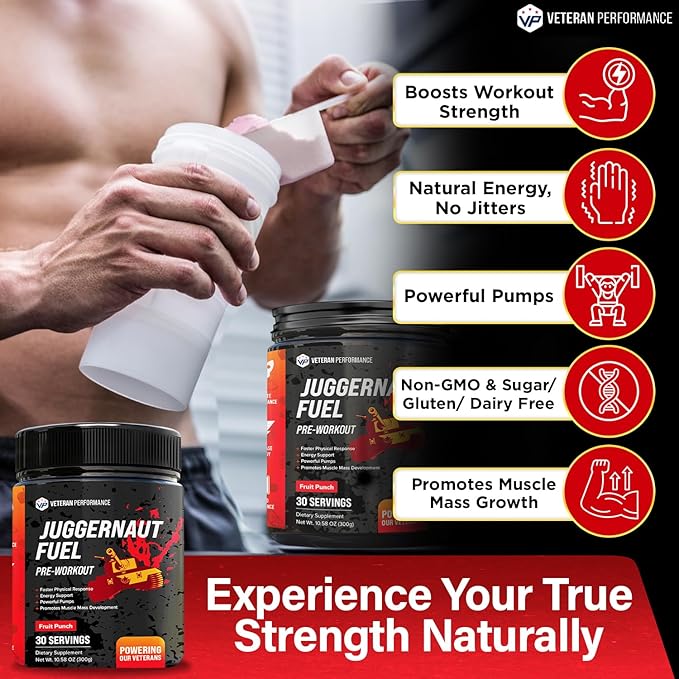 Pre Workout Powder for Men and Women – Natural Pre-Workout Drink Mix – No Sugar, Zero Calorie, No Creatine, Clean – Gym Pre Workout (Fruit Punch)