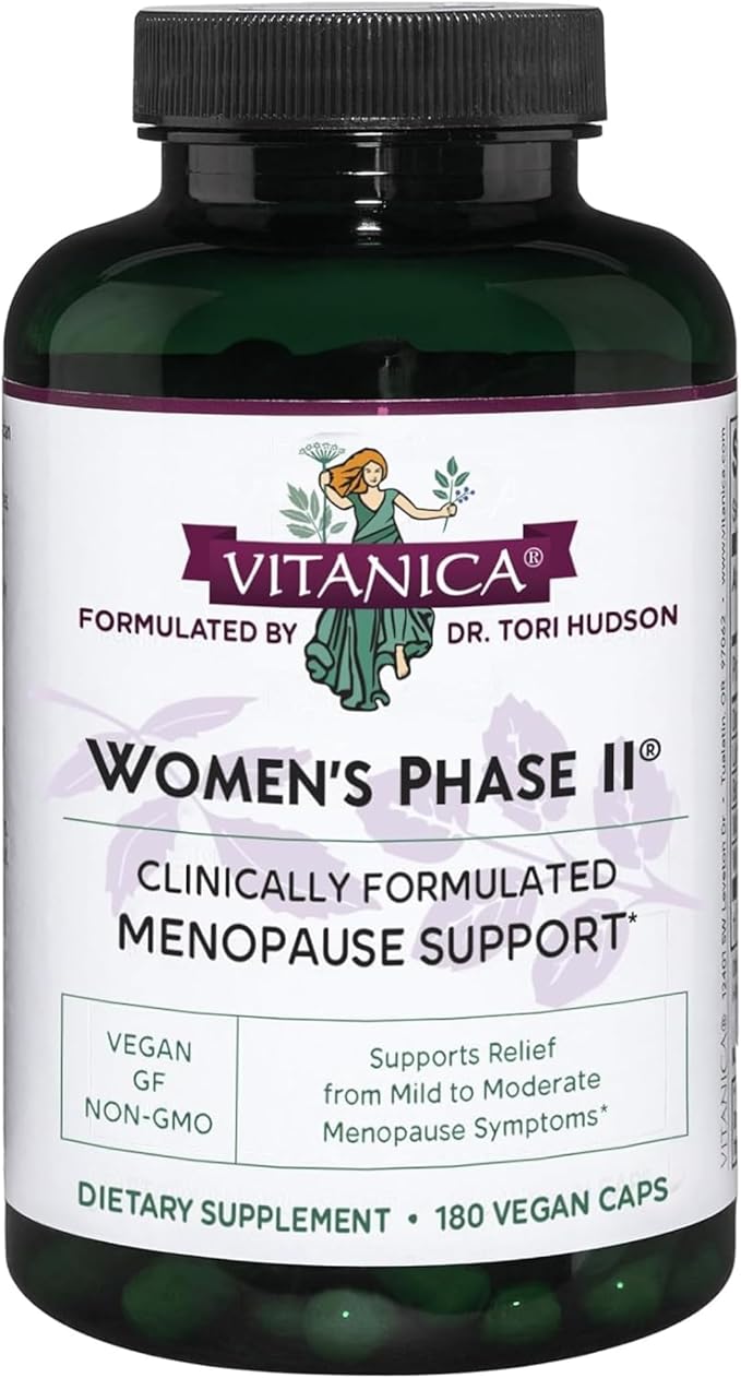 Vitanica Women's Phase II, Menopause Support, Vegan, 180 Capsules