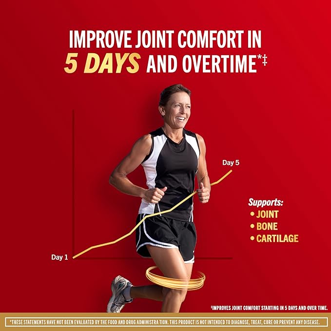 Move Free Advanced 5-Day Joint Support Supplement with TamaFlex (Turmeric & Tamarind), Glucosamine, & Vitamin D3 for Joint Health, Bone Strength, Cartilage, and Knee Range of Motion. 90 Count
