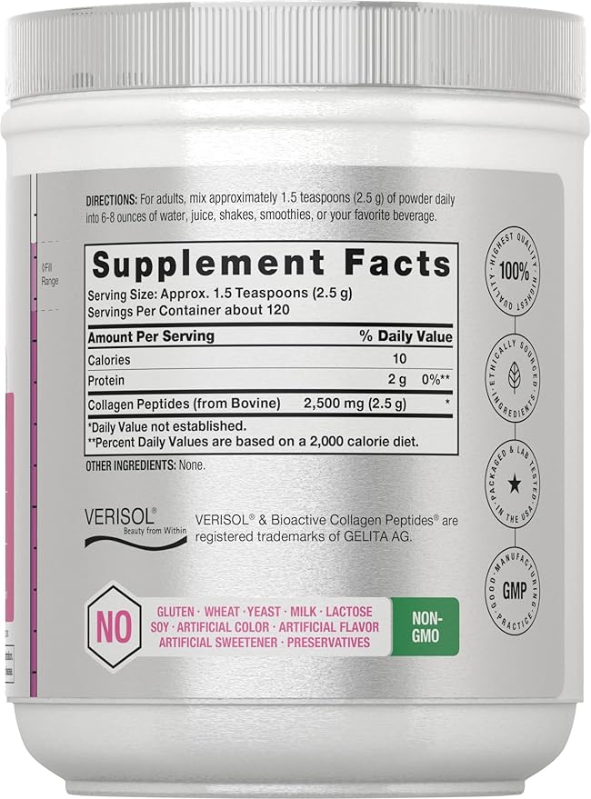 Horbäach Skin Rejuvenator with Verisol 10.58 oz | Bioactive Collagen Peptide Powder | Types I and III | Non GMO, Gluten Free Supplement
