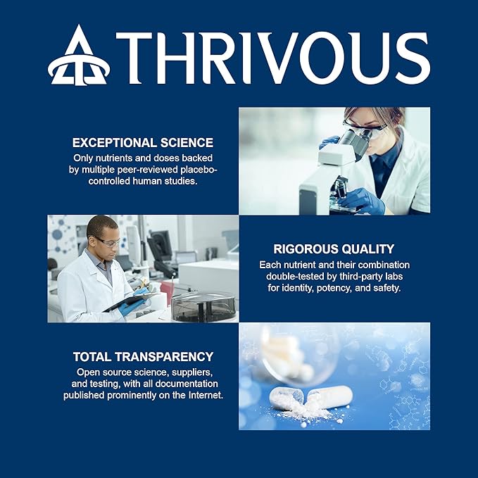 Thrivous Clarity and Serenity Stack - Enhance Memory, Focus & Mood - Enhance Relaxation & Sleep - Advanced Nootropic Supplement - Includes Clarity & Serenity - 2 Bottles - 120 Capsules