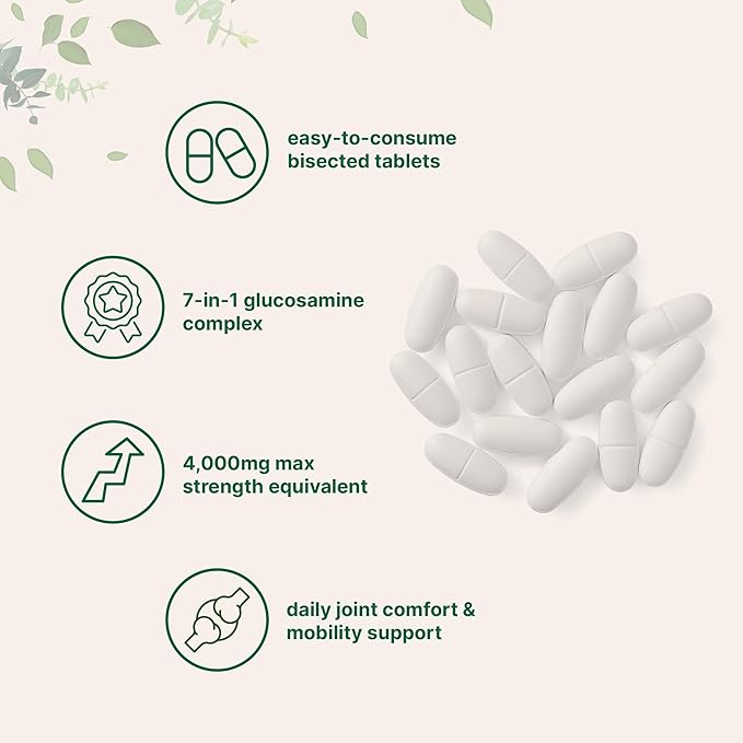 Glucosamine Chondroitin MSM & Turmeric 4,000mg Equivalent, 300 Bisected Tablets | Joint Health & Mobility Support for Women & Men | 7-in-1 with Boswellia, Hyaluronic Acid & Collagen Complex