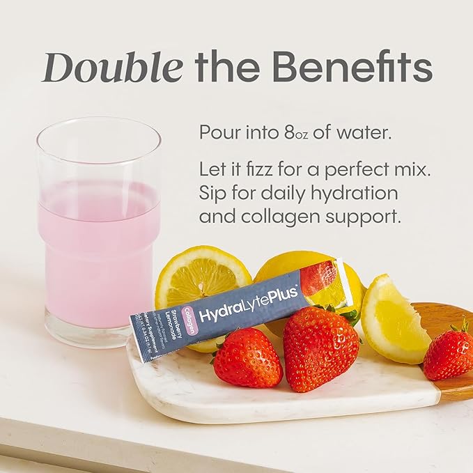 Hydralyte Verisol Collagen Packets with Electrolytes, Hydration Packets with Collagen for Women and Men, Electrolytes Powder with Collagen for Travel and Daily Hydration with Vitamin C (30 Count)