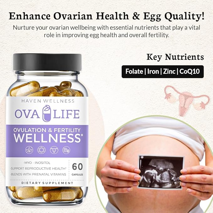Fertility Supplements for Women - Hormone Balance & Ovarian Support -60 Capsules - Conception Vitamins with Folate - Pregnancy & Ovulation Support -22 Key Nutrients for Her Egg Quality