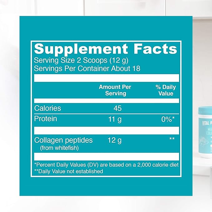 Vital Proteins Marine Collagen Peptides Powder Supplement 7.8 oz Canister + Stick Packs (10 g) (Box of 20)