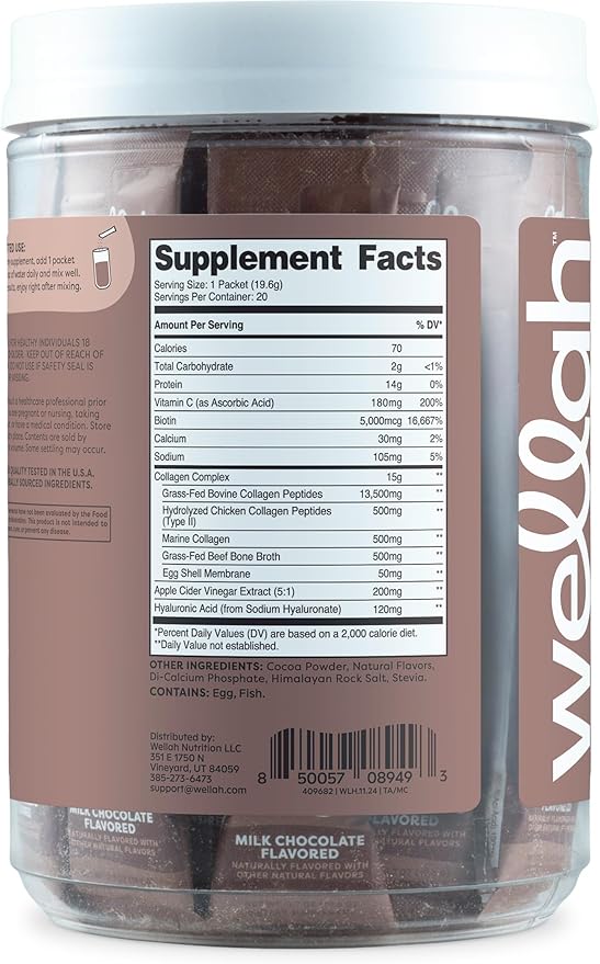 The Afterglow Multi Collagen Protein + Beauty (Chocolate) 20 Stickpacks - 15G Collagen Complex Per Serving