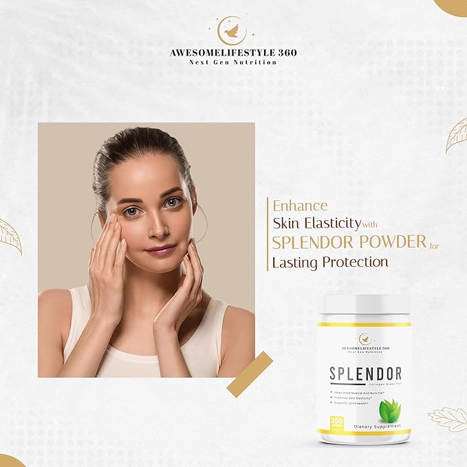 Awesomelifestyle360 Next Gen Nutrition Splendor Collagen Grass Fed, Splendor Grass-Fed Collagen Peptides Powder is Made Using Collagen peptides, Type I & Type III Collagen peptides from Healthy Cows