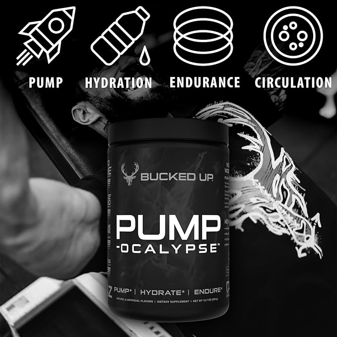 Pump-ocalypse Blueberry Pomegranate | Nitric Oxide, L Arginine Supplement | Citrulline Malate, GlycerPump | Ultimate N.O. Booster | Lean Muscle Support | Blood Flow, Vascularity, Hydration, Endurance