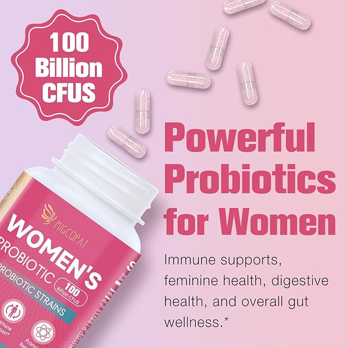 Probiotics for Women, 100 Billion CFU Womens Probiotic with Prebiotics, Digestive Enzymes, D-Mannose & Cranberry Extract for Immune Support, Vaginal & Urinary Health, Digestive Balance - 120 Capsules