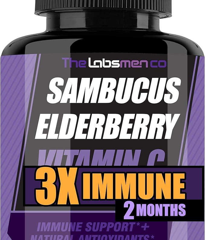 Sambucus Elderberry Immune Support Supplement/Daily Immune Boosters for Adults, Season Change w/Elderberry Vitamin C & Zinc Support Respiratory Health & Increase Antioxidant, 2-Mons