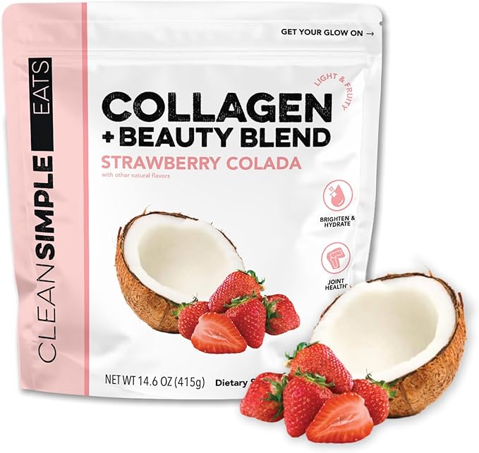 Clean Simple Eats Collagen Strawberry Colada, 30 Servings