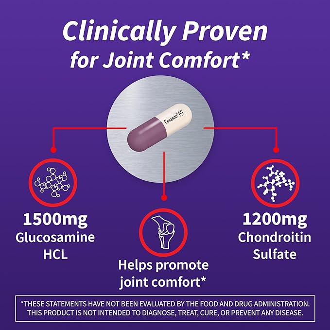 Nutramax Cosamin® DS Joint Health Supplement with Glucosamine & Chondroitin for Men’s & Women's Joint Health, 108 Capsules