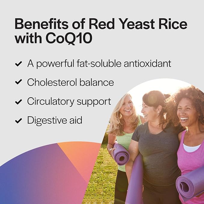PureFormulas Extra Strength Red Yeast Rice 1200mg with CoQ10 100mg, Cholesterol Support Supplement, Citrinin-Free, Non-GMO, Gluten-Free, 120 Capsules (2 Months Supply)