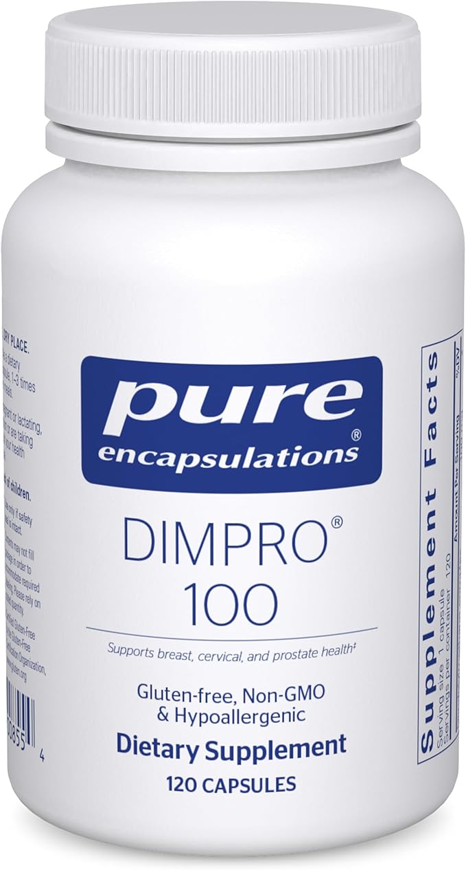 Pure Encapsulations DIMPRO 100 - Diindolylmethane Supplement - for Breast, Cervical & Prostate Health - Gluten Free & Vegan - 120 Capsules