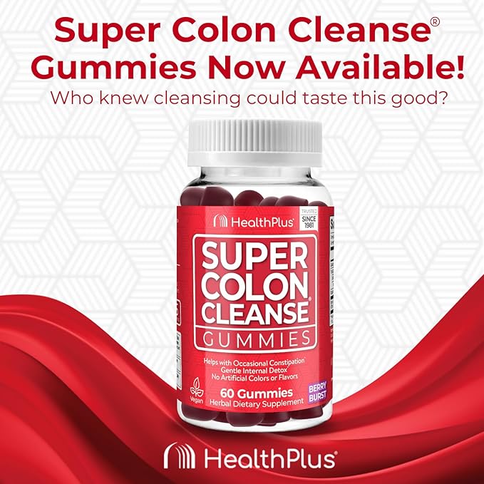 Health Plus Super Colon Cleanse, 12 oz Powder, 68 Servings - Natural Detox, Digestive Constipation Relief, Gentle Gut Cleanse with Psyllium Husk & Senna Leaf