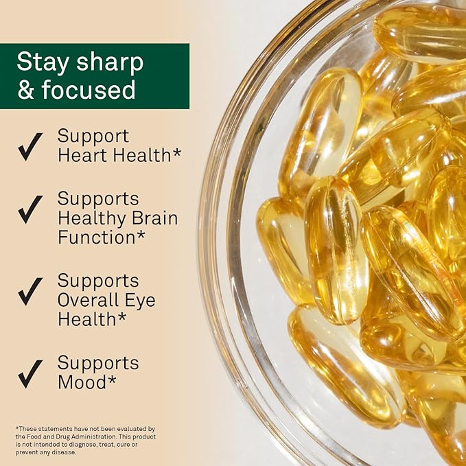 Omega-3 Fish Oil Supplement | Supports Heart and Eye Health | 450mg EPA, 300mg DHA | Promotes Brain Function | Ideal for Daily Wellness Routine | Omega 3 Fatty Acid | 60 Softgel Capsules