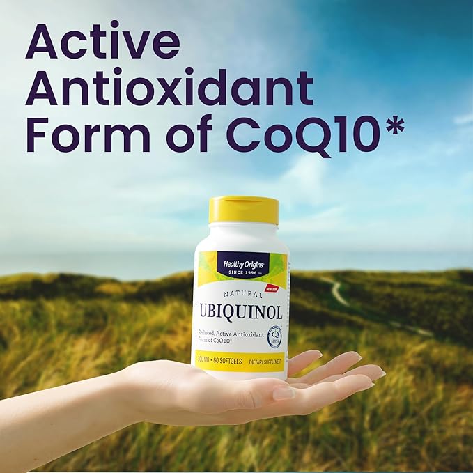 Healthy Origins Ubiquinol (Active Form of CoQ10), 300 mg - Kaneka Ubiquinol Supplements for Heart Health & Antioxidant Support - Gluten-Free & Non-GMO Supplement - 60 Softgels