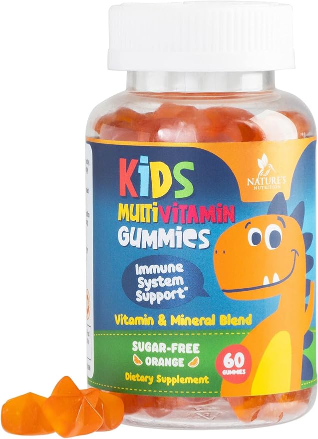 Multivitamin for Kids Gummies - Daily Kids Vitamins with Vitamin D3, C, B12, B6, A & Zinc for Immune Support, Chewable Multivitamin Gummy for Toddlers & Children, Orange Flavor, Non-GMO - 60 Gummies
